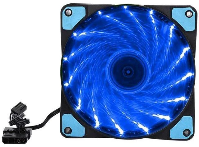 Alt view image 8 of 14 - CPU Cooling Fan, 4W 3-Lines 3Pin/4Pin PC Silent Cooling Fan with Color Backlight, CPU Cooler Chassis Radiator for Desktop, 120 x 120mm(Blue)