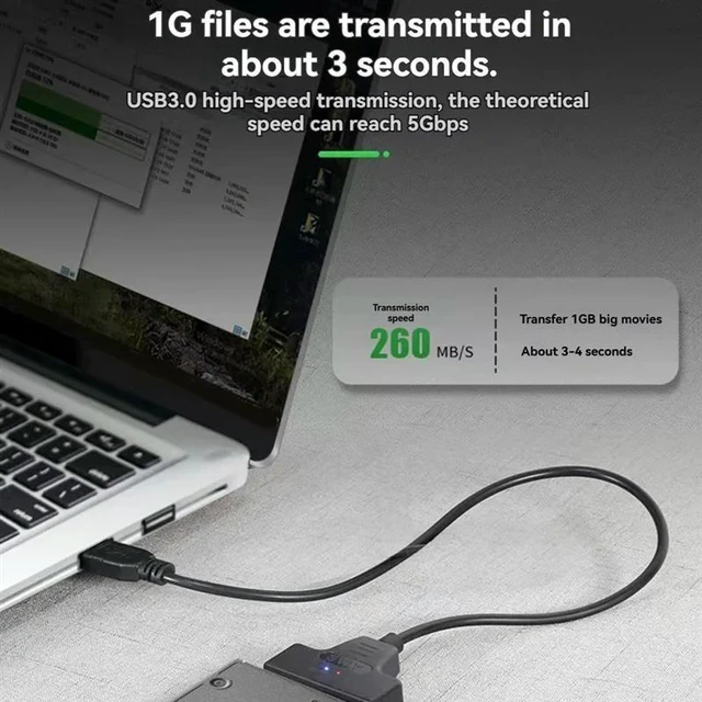 Alt view image 5 of 6 - SATA To USB 3.0 Adapter Cable For 2.5 Inch SSD/HDD Drives, Support Up To 5Gbps Speed