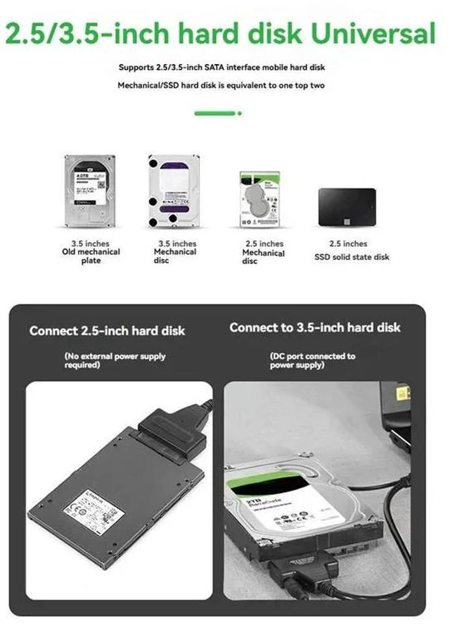 Alt view image 6 of 6 - SATA To USB 3.0 Adapter Cable For 2.5 Inch SSD/HDD Drives, Support Up To 5Gbps Speed