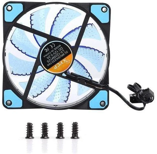 Alt view image 14 of 14 - CPU Cooling Fan, 4W 3-Lines 3Pin/4Pin PC Silent Cooling Fan with Color Backlight, CPU Cooler Chassis Radiator for Desktop, 120 x 120mm(Blue)