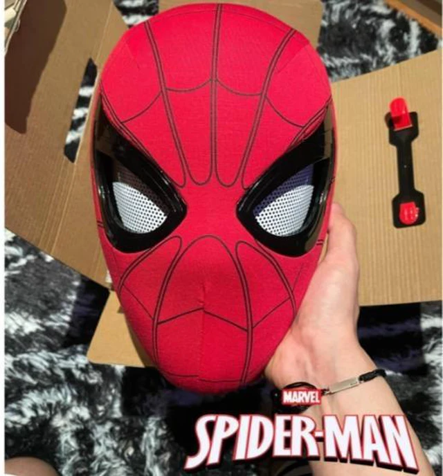 Alt view image 7 of 10 - Headgear with movable eyes, mask with electric function, fully automatic remote control, blinking and glowing feature, helmet mask, children's toy