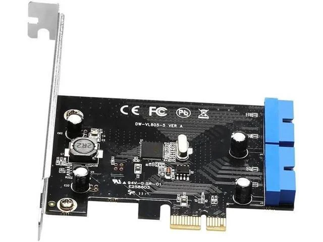 Alt view image 10 of 12 - Super Speed PCI Express to Dual 20 Pin USB 3.0 Controller Card PCI-E X1 to 2 Ports USB 3.0 Header With Low Profile Bracket