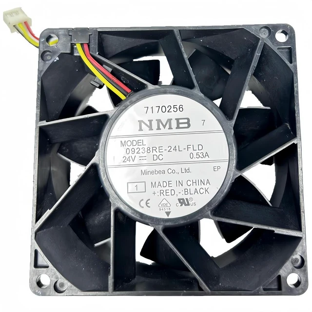 Alt view image 6 of 6 - 09238RE-24L-FLD 92x92x38mm 24V 0.53A Cooling Fan, High-Performance 9CM Fan for Yaskawa Inverters, Durable Industrial Cooling