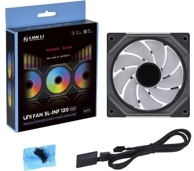 Alt view image 14 of 14 - wusu UNI FAN SL INFINITY 120 RGB BLACK REVERSE BLADE VERSION ---UF-RSLIN120-1B (No controller included)