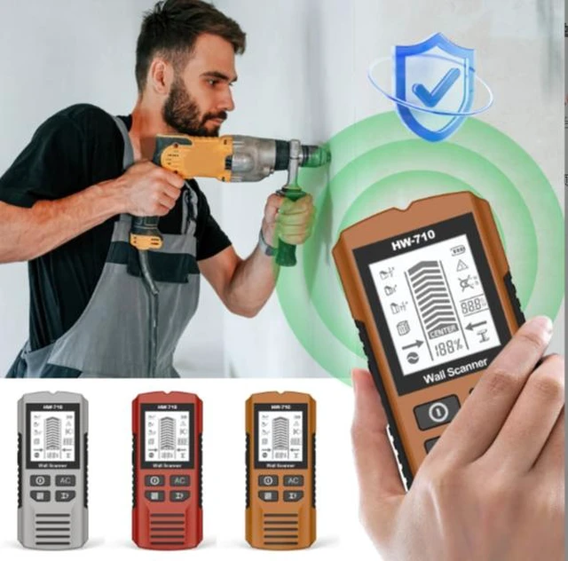 Alt view image 10 of 14 - New 5-in-1 Wall Detector - Stud and Column Detector Measuring Instrument - Wall Metal Detector Silver