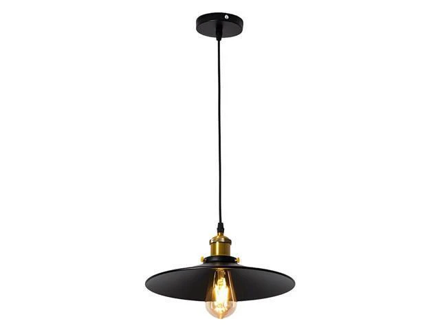 Alt view image 2 of 2 - Retro Pendant Light with Adjustable Cord, 11.8 in Black Wrought Iron Hanging Light for Dining Room, Kitchen Island, E26/E27 Bulb Vintage Industrial Chandelier