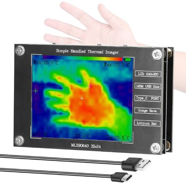 Alt view image 7 of 12 - Handheld multi-functional 2.8 thermal imager MLX90640 digital infrared thermal imaging temperature detection inspection tool
