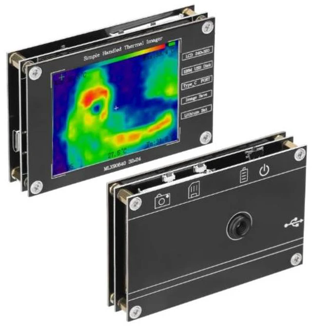 Alt view image 8 of 12 - Handheld multi-functional 2.8 thermal imager MLX90640 digital infrared thermal imaging temperature detection inspection tool