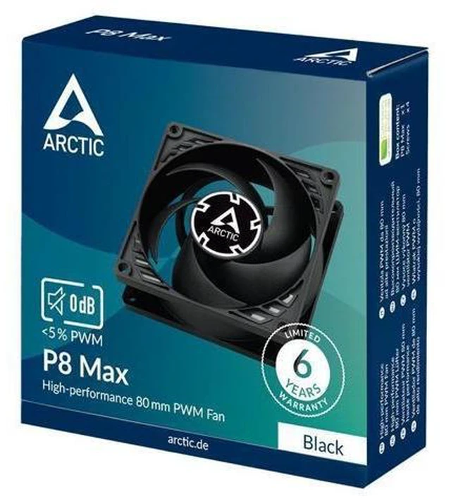 Alt view image 10 of 10 - ARCTIC P8MAX PWM 8CM Intelligent Temperature-Controlled Computer Case Fan CPU Dual Ball-Bearing Fan P8PWM PST CO
