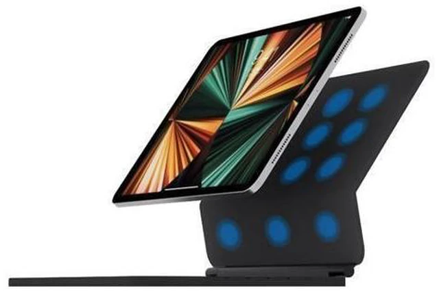 Alt view image 8 of 14 - T89 Magic Suspended Bluetooth Keyboard Leather Case For iPad Pro 12.9 2022 / 2021 / 2020 / 2018(Black)
