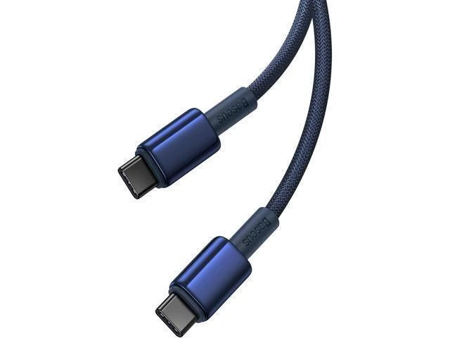 Alt view image 7 of 12 - Baseus USB C Cable, 100W PD 5A QC 4.0 Fast Charging USB C to USB C Cable, Zinc Alloy Nylon Braided USB Type C Charger Cable for iPhone 16 15 Pro/Plus/Pro Max, MacBook, iPad Pro/Mini BLUE 6.6FT