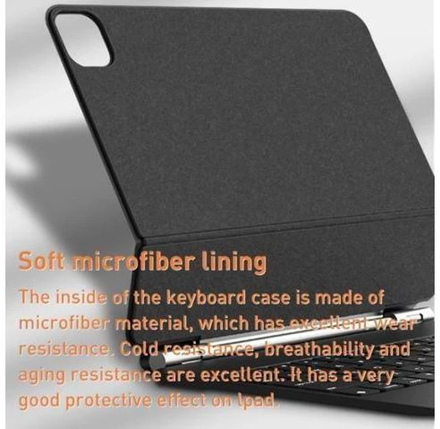 Alt view image 13 of 14 - T89 Magic Suspended Bluetooth Keyboard Leather Case For iPad Pro 12.9 2022 / 2021 / 2020 / 2018(Black)