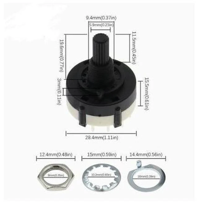 Alt view image 8 of 8 - RS26 band switch: SR26 - 1-way 12-speed, 2-way 6-speed, 3-way 4-speed. Rotary switch for gear shifting. The gear position is adjustable.