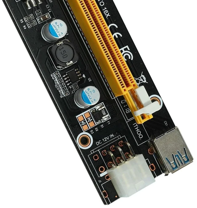 Alt view image 6 of 6 - 2X NGFF M.2 M Key To USB 3.0 PCI-E Riser Card M2 To USB3.0 PCIE 16X 1X Extender With Power For Litecoin Bitcoin Miner