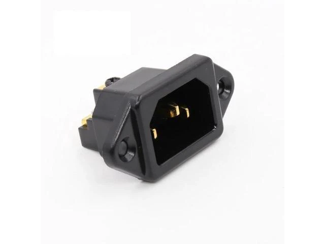 Alt view image 8 of 12 - Hifi audio AC IEC Inlet female 24K Gold plated for hifi amp chassis 1 pcs