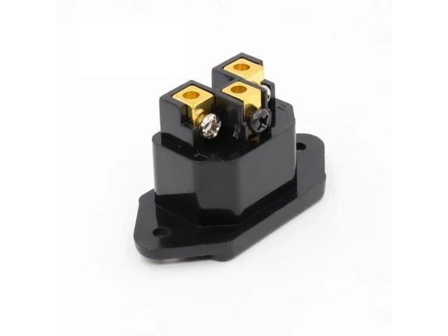 Alt view image 9 of 12 - Hifi audio AC IEC Inlet female 24K Gold plated for hifi amp chassis 1 pcs