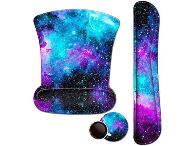 Alt view image 8 of 14 - Mouse Pad with Wrist Support and Keyboard Wrist Rest Pad Set Ergonomic Mouse Pads for Computers Laptop Non-Slip Comfortable Mousepad w/Raised Memory Foam for Easy Typing & Pain Relief (Galaxy)
