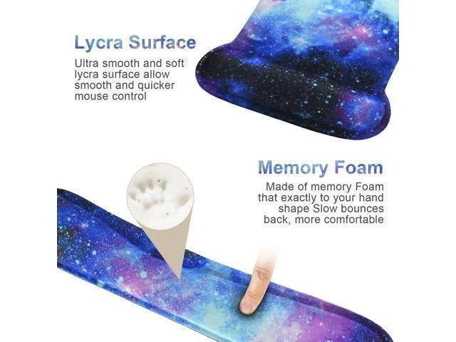 Alt view image 11 of 14 - Mouse Pad with Wrist Support and Keyboard Wrist Rest Pad Set Ergonomic Mouse Pads for Computers Laptop Non-Slip Comfortable Mousepad w/Raised Memory Foam for Easy Typing & Pain Relief (Galaxy)