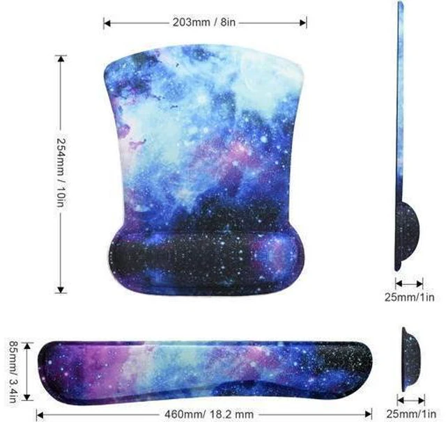 Alt view image 14 of 14 - Mouse Pad with Wrist Support and Keyboard Wrist Rest Pad Set Ergonomic Mouse Pads for Computers Laptop Non-Slip Comfortable Mousepad w/Raised Memory Foam for Easy Typing & Pain Relief (Galaxy)