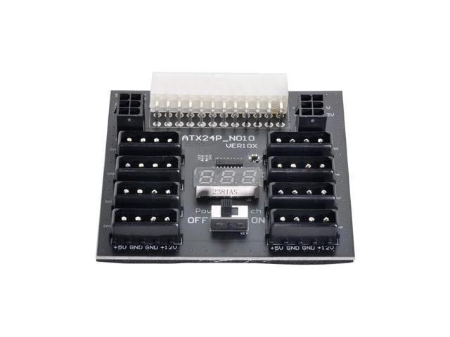Alt view image 2 of 2 - ATX Server PSU Power Board 24Pin to IDE 8x 4Pin +2x 6Pin Power Supply Board for CHIA ETH BTC Mining Miner