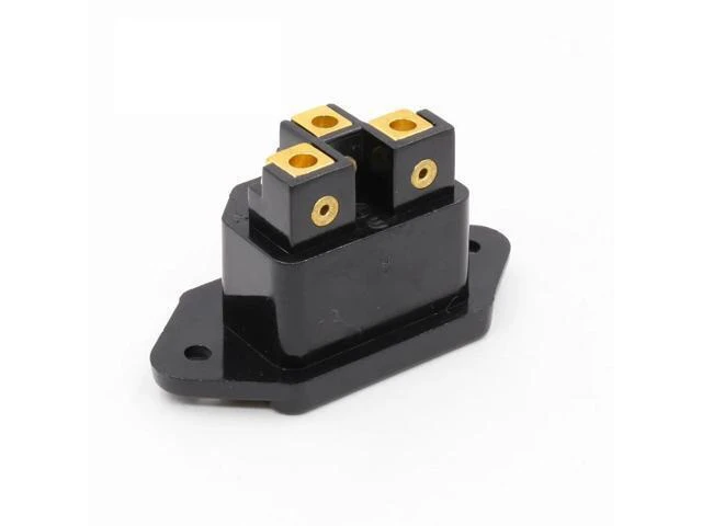 Alt view image 11 of 12 - Hifi audio AC IEC Inlet female 24K Gold plated for hifi amp chassis 1 pcs