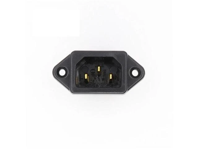 Alt view image 12 of 12 - Hifi audio AC IEC Inlet female 24K Gold plated for hifi amp chassis 1 pcs