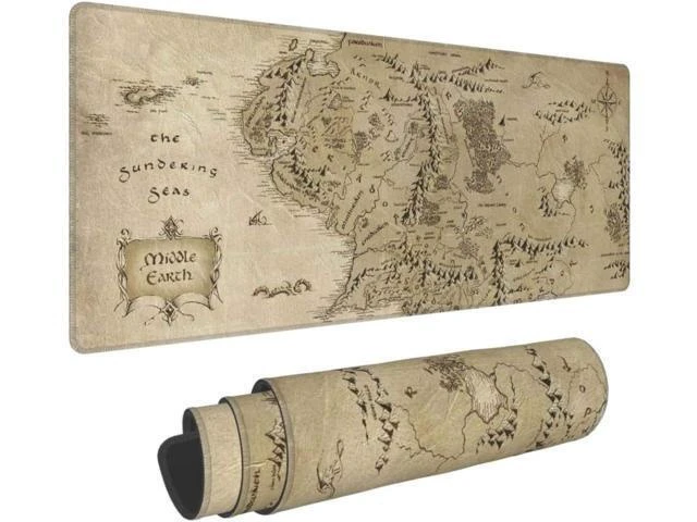 Alt view image 4 of 6 - Gaming Mouse Pad XL Extended Large Mouse Mat Desk Pad 31.5x11.8 Stitched Edges Non Slip Mousepad for Computer Office Keyboard and Laptop-Retro Earth Map