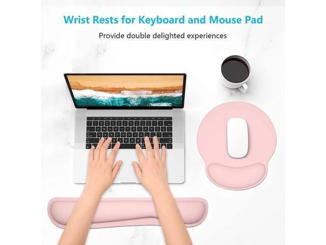 Alt view image 8 of 12 - Keyboard Wrist Rest and Mouse Pad with Wrist Support Cute Memory Foam Cushion for Keyboard and Mouse Set Ergonomic Desktop Pad Rests with Non Slip Base for Easy Typing & Pain Relief Pink