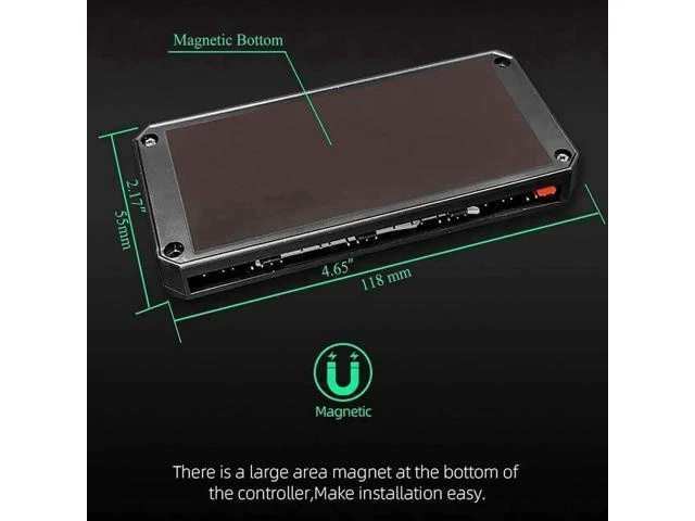 Alt view image 12 of 14 - Pwm Fan Temperature Controller Integrator, Remote Control PC RGB Light Adapter, 8*4pin Fan Speed Controller Port, 10*5v 3pin A-RGB Port with Magnet(Black)