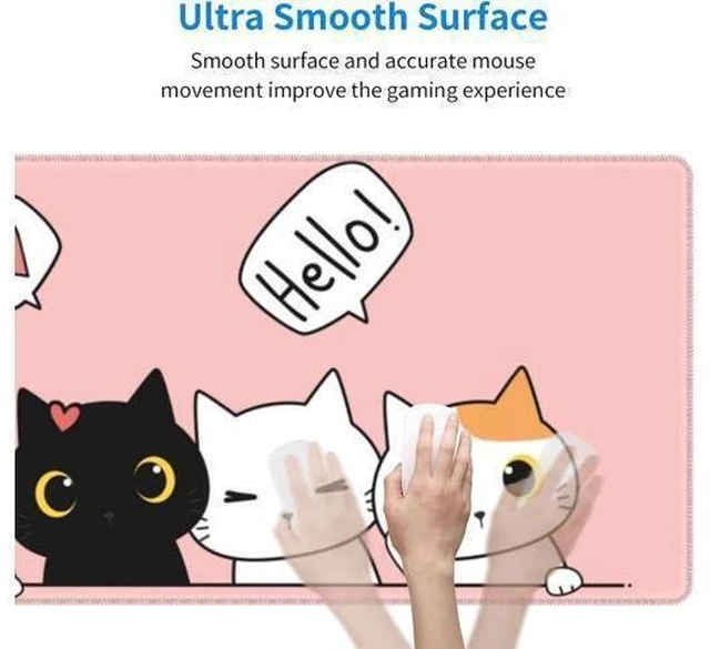 Alt view image 12 of 14 - Pink Cute Kittens Cat Gaming Mouse Pad Large XL Girls Kawaii Desk Mat Long Extended Pads Big Mousepad for Home Office Decor Accessories