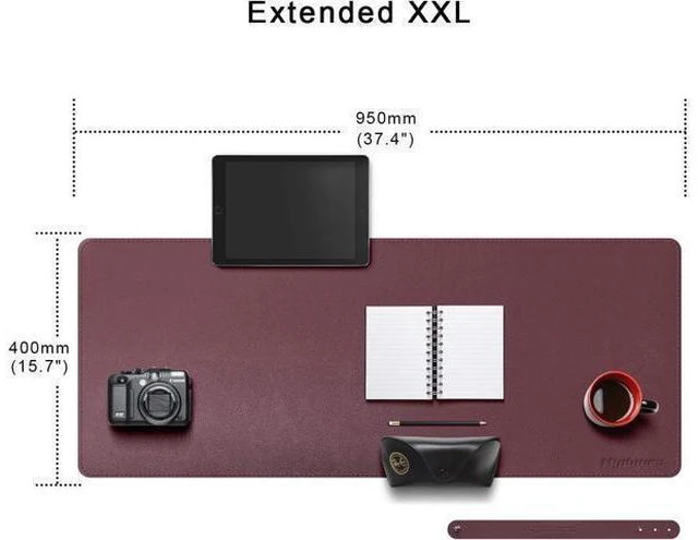 Alt view image 10 of 14 - Dual-Sided Multifunctional Desk Pads, 95x40cmWaterproof Desk Blotter Protector Leather Office Desk Wrting Mat Gaming Mouse Pad (Light Purple)