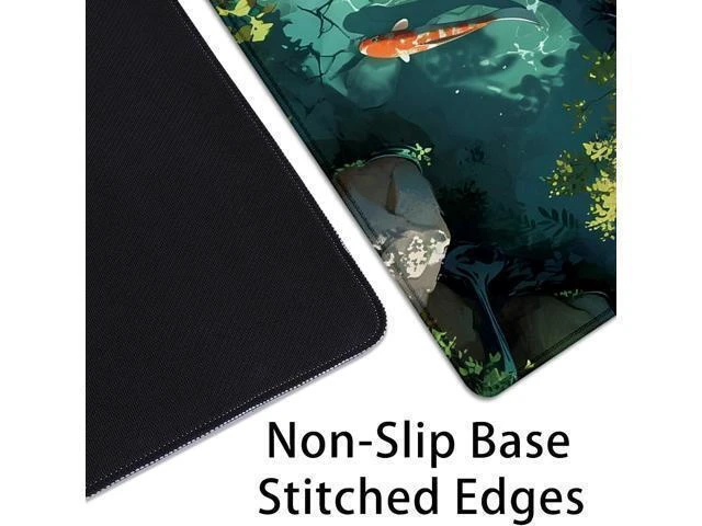 Alt view image 13 of 14 - Japanese Koi Carp Fish Desk Pad Mouse Pad,Large Gaming Mouse Mat with Stitched Edges,Non-Slip Rubber Base Mous Mat for Office,Computer,Keyboard,Laptop and Home Desk Pad(27.5X11.8 in)