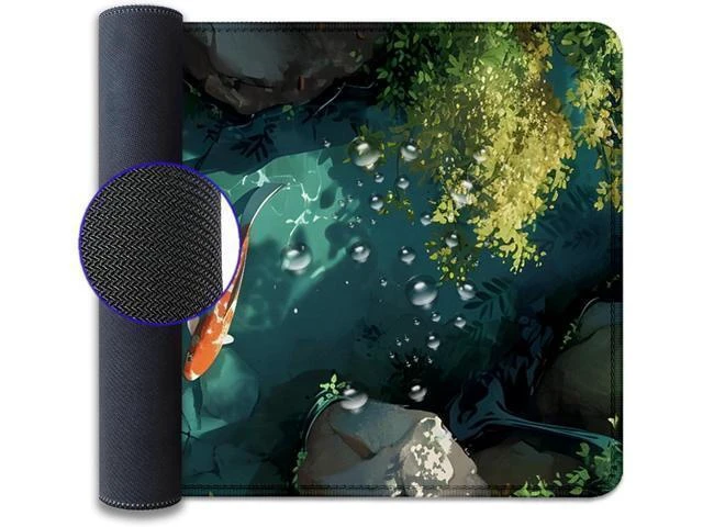 Alt view image 14 of 14 - Japanese Koi Carp Fish Desk Pad Mouse Pad,Large Gaming Mouse Mat with Stitched Edges,Non-Slip Rubber Base Mous Mat for Office,Computer,Keyboard,Laptop and Home Desk Pad(27.5X11.8 in)