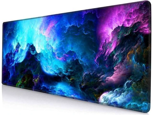 Alt view image 6 of 10 - Gaming Mouse Pad, Large Mouse Pads for Desk, Non-Slip Rubber Base Mousepad, Keyboard Mouse Mat, Desk Pad with Stitched Edges, 31.5x11.8inch, Dazzling Galaxy