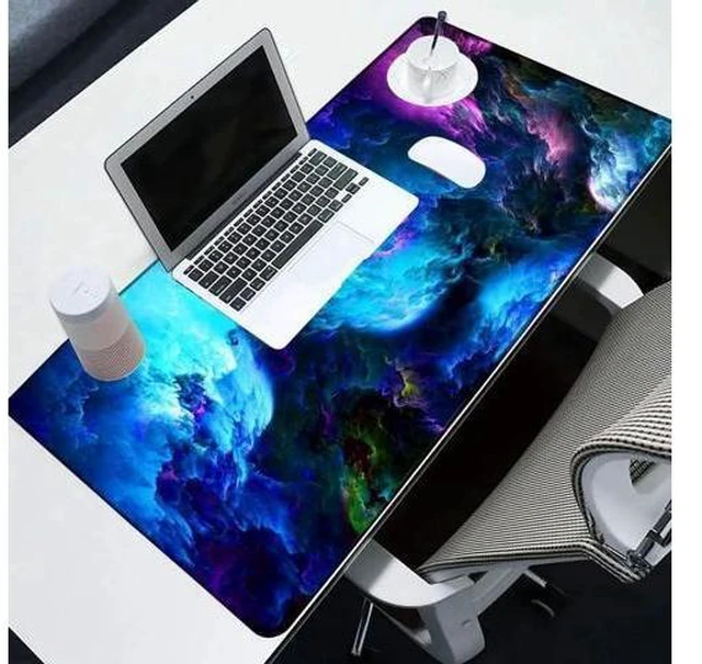 Alt view image 9 of 10 - Gaming Mouse Pad, Large Mouse Pads for Desk, Non-Slip Rubber Base Mousepad, Keyboard Mouse Mat, Desk Pad with Stitched Edges, 31.5x11.8inch, Dazzling Galaxy