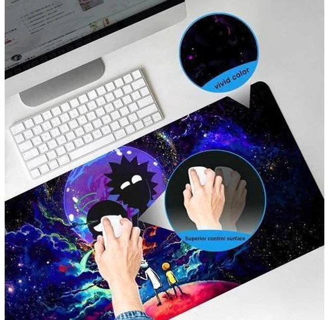 Alt view image 9 of 14 - Large Gaming Mouse Pad Anime Night Sky Space Stars Custom Desk Pad,Mousepad with Non-Slip Rubber Base and Stitched Edges Mouse Mat,Portable Desk Mat for Office,Computer Work,Game,31.5X15.7