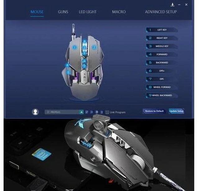 Alt view image 12 of 14 - NEW ZERODATE G9 Mechanical Gaming Mouse Game Competitive Mice Adjustable 4000DPI Programmable 7 Buttons LED backlight for PC Gamer