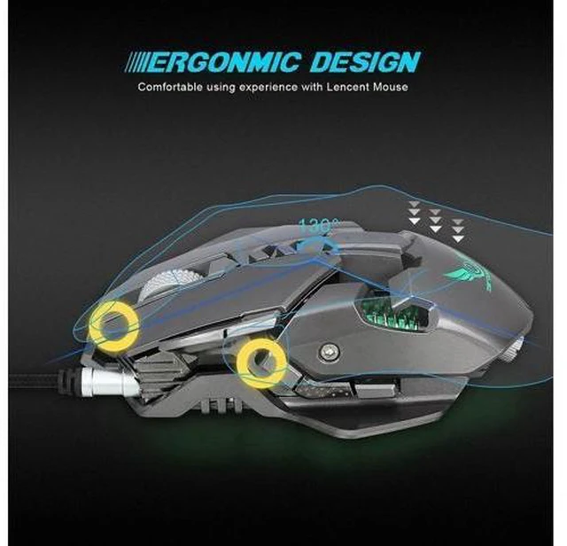 Alt view image 13 of 14 - NEW ZERODATE G9 Mechanical Gaming Mouse Game Competitive Mice Adjustable 4000DPI Programmable 7 Buttons LED backlight for PC Gamer