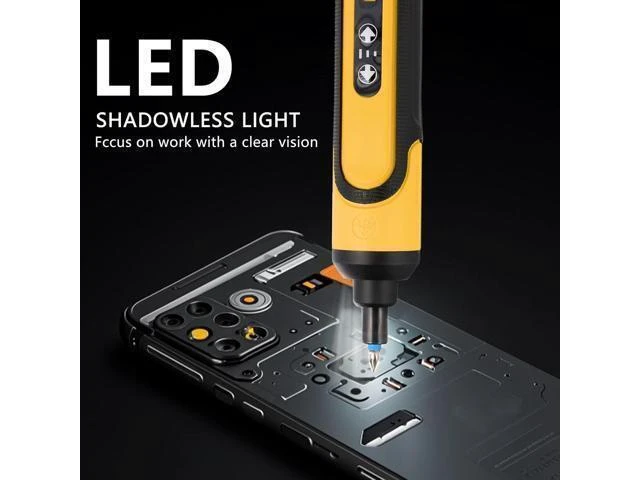 Alt view image 12 of 12 - Electric Screwdriver Rechargeable 4V Cordless Screwdriver With 3 Gear Torque Adjustment and 26 Bits Extension Rod USB Charging Cable in Carrying Case Suitable for Furniture or Appliance Repair