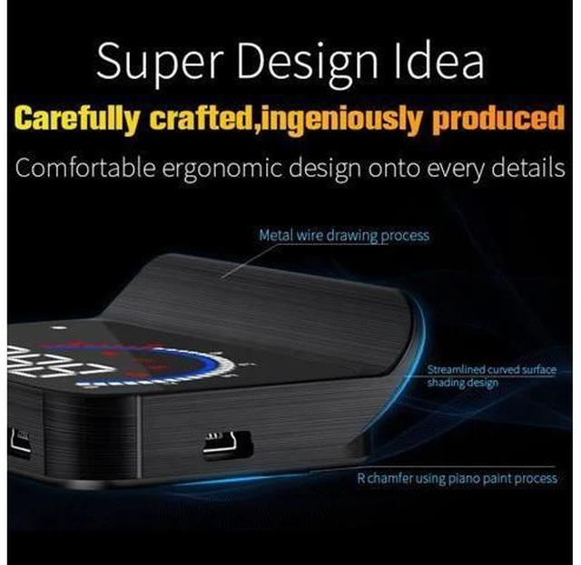 Alt view image 11 of 14 - Car HUD Display Head Up Display Windshield Projector with Speed Digital Clock Overspeed Warning Mileage Measurement Water Temperature Direction Single Range Display for All Vehicles