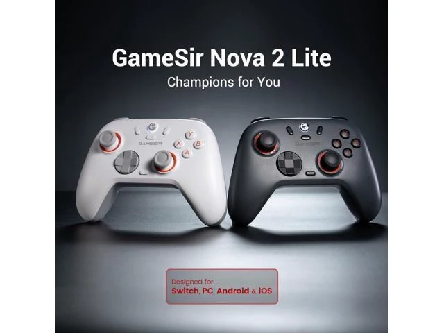 Alt view image 9 of 14 - GameSir Nova Lite 2 Wireless PC Controller with Hall Effect Joysticks & Triggers, 2.4G & Wired 1000Hz Polling Rate, Remappable Buttons - Compatible with PC/Switch/Steam/Android (White)