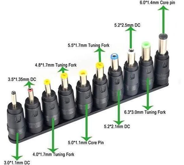 Alt view image 11 of 12 - 38 PCS Universal Laptop DC Power Adapter Tips 5.5 mm x 2.1 mm DC AC Power Adapter Kits Connector for Thinkpad Power Supply Plug Jack Sets