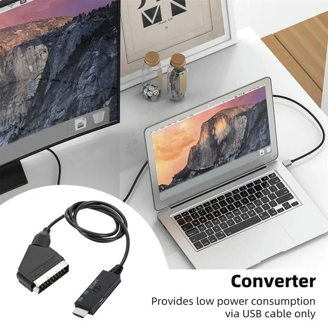 Alt view image 6 of 6 - Adapter Cable Low Power Consumption With USB Power Cable -Compatible To Scart Audio Video Adapter Plug And Play