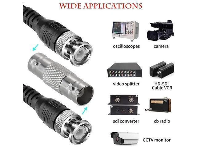 Alt view image 13 of 14 - JAENFONG 30 Pack BNC Female to BNC Female CCTV Security Camera Adapter Coupler Straight Extender Connector