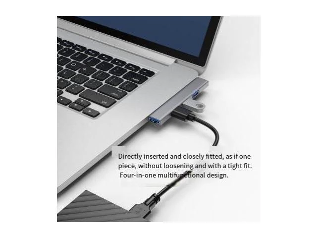 Alt view image 8 of 10 - 8-in-1 USB hub extender, four-in-one hub, Type-C expaon dock, one-to-four computer splitter expaon dock Side-mounted Type-C interface