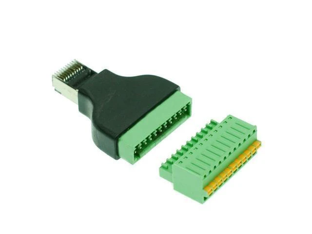 Alt view image 2 of 2 - OIAGLH 1pc RJ50 Male to 11 Pin Spring Terminal Adapter Connector RJ50 Splitter for CCTV DVR CCTV Accessory