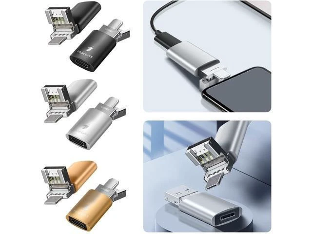 Alt view image 13 of 14 - 4 in 1 OTG Adapter USB to Type-C Adapter Lightning Female to Type C Male PD Fast Charging Adapter for iPhone15 Series USB C to Lightning Fast Charging Data Transfer ConverterCables and Adapters - OEM