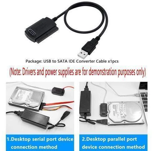 Alt view image 13 of 14 - SinLoon USB to SATA IDE Converter Cable Adapter USB 2.0 to 2.5/3.5/5.25in IDE and SATA Adapter Cable (1.8FT/Black)