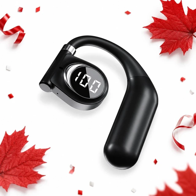 Main image of Single Earphone, K1 Open-Ear Bluetooth 5.3 Headphone, 14 Hours Playback, 13MM Drivers, LED Digital Display, Music & Gaming Mode Low Latency, Safety and Comfort(Single for Left Ear)