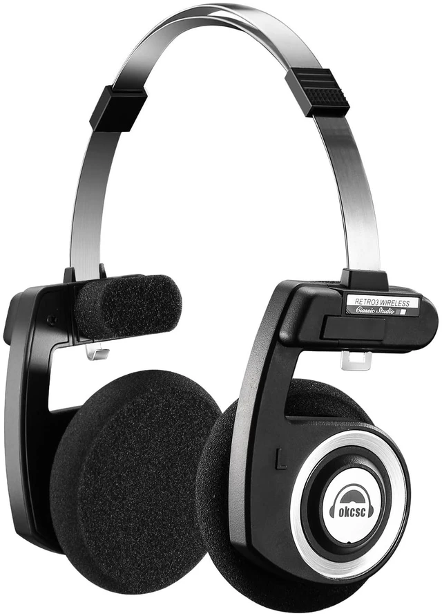 Main image of Classic On-Ear Headphones, Retro Style, BT Wireless Retro Headphones, Ultra Lightweight Retro Headsts/Bullt-in Mic/40mm Class Composite Film/BT 5.3 & Wired Two Connection Modes, BT/Black